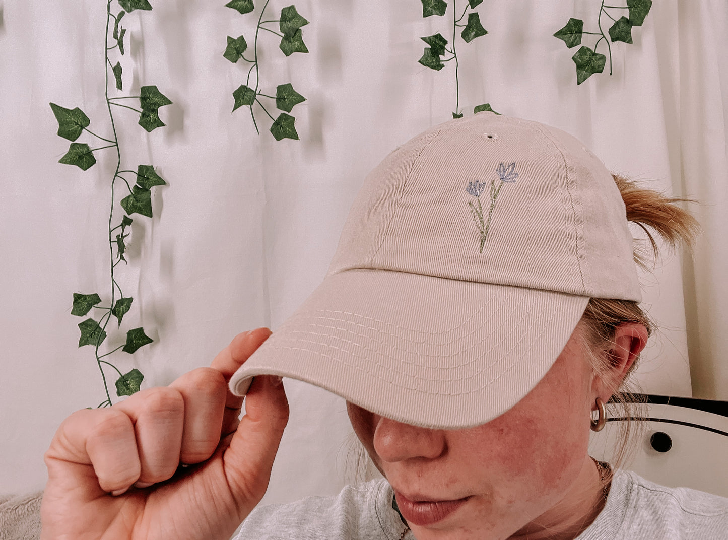 Floral Embroidered Hat