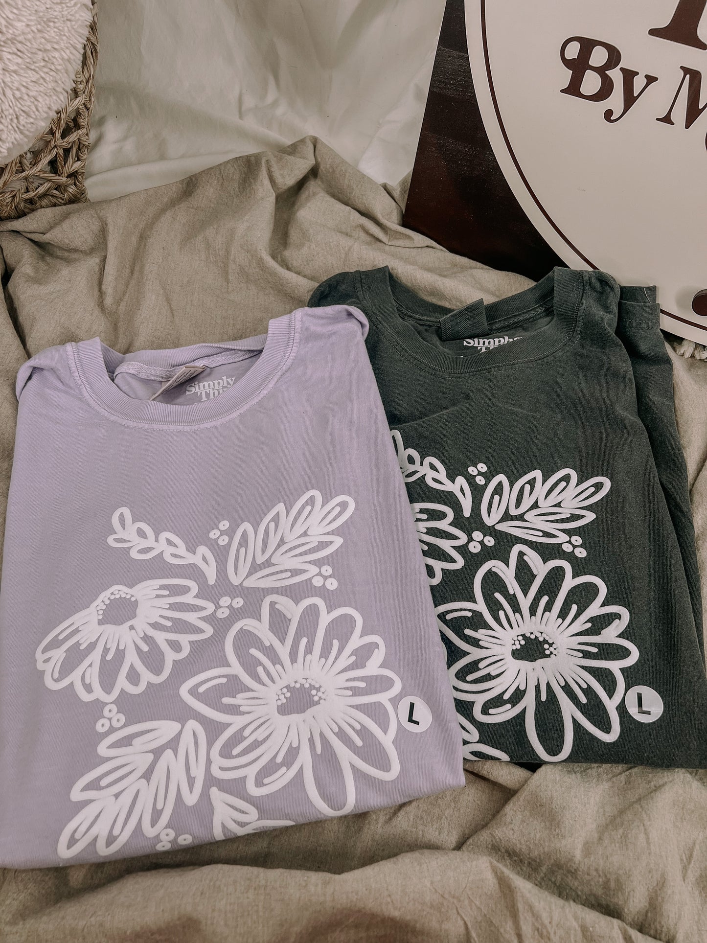 Florals n Green Tee