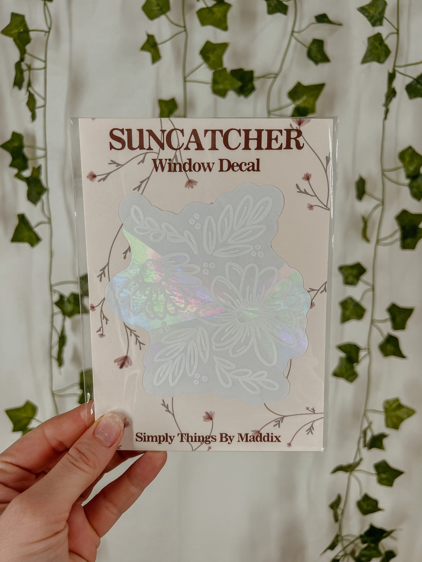Florals n Green Sun Catcher Decal