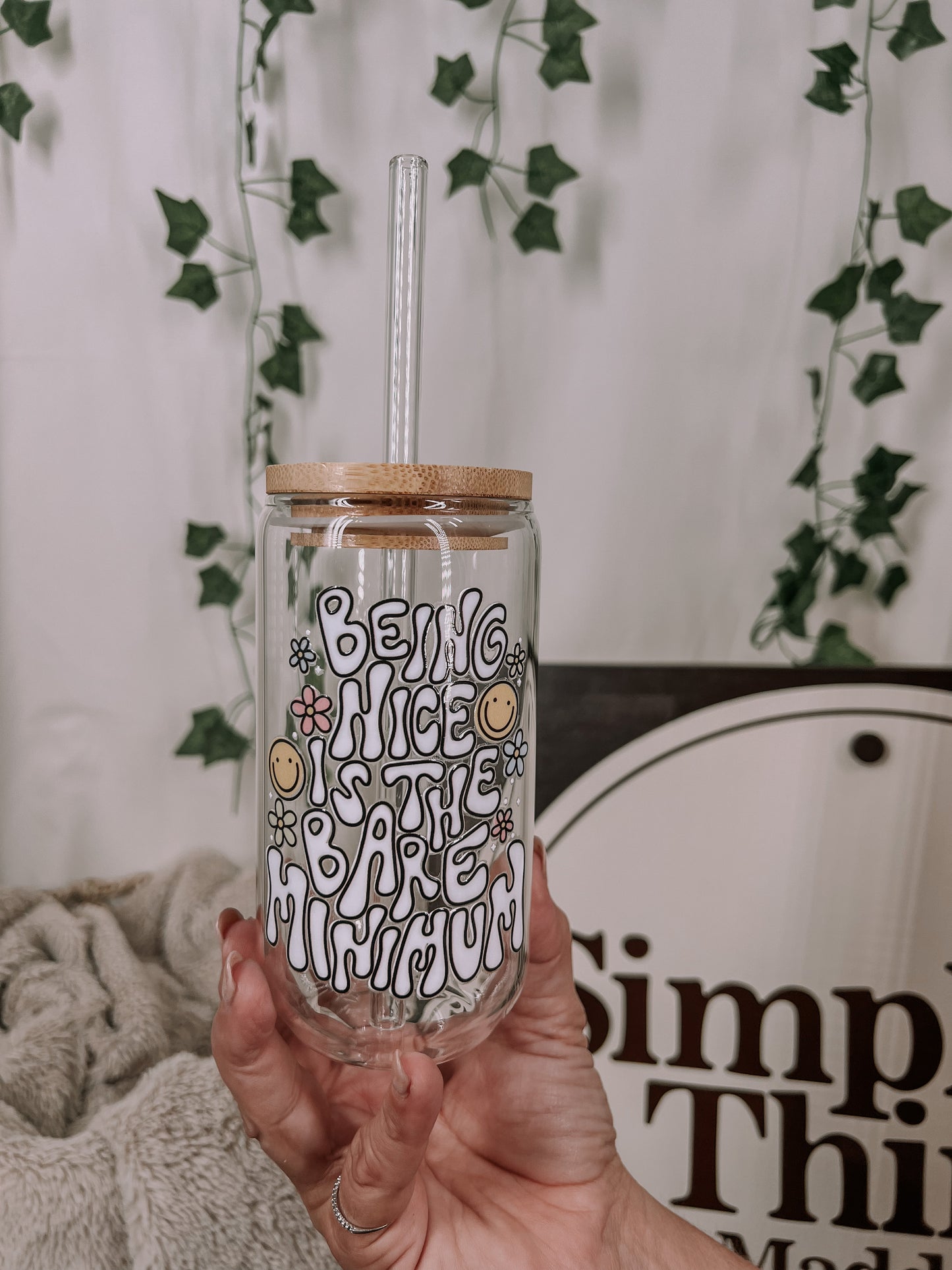 Be Nice Glass Cup