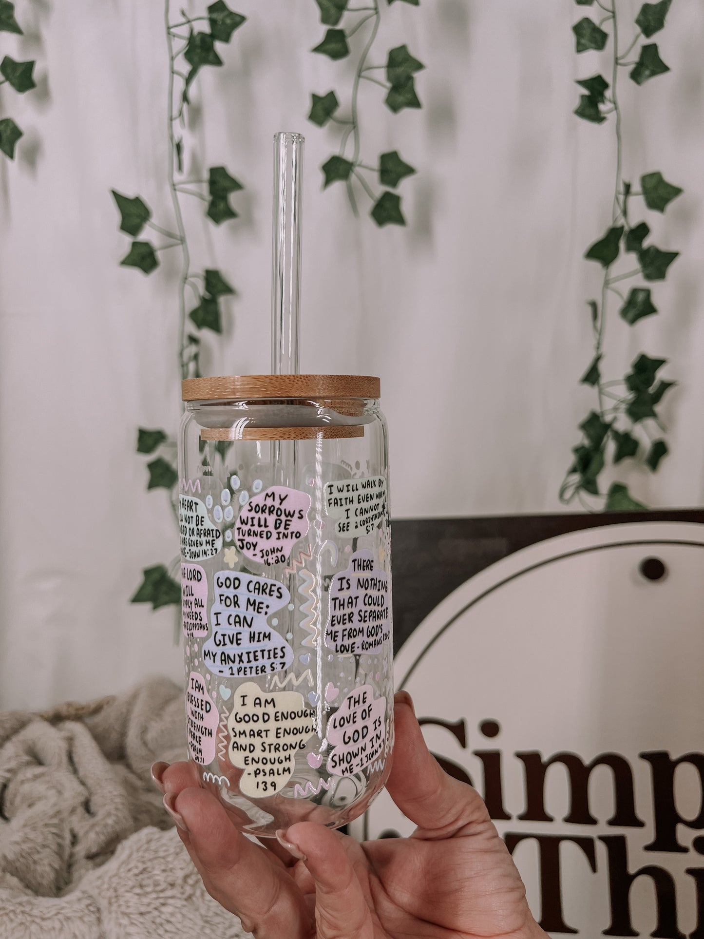 Daily Bible Affirmations Glass Cup