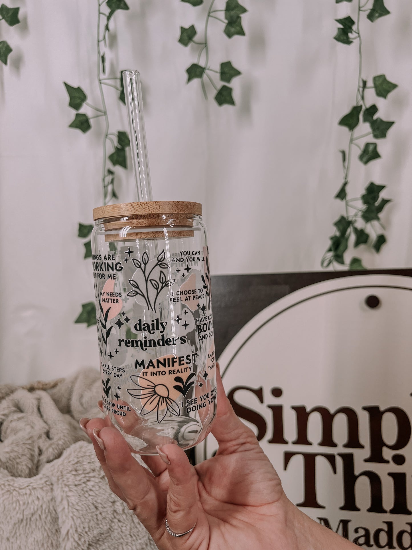 Daily Reminders Glass Cup