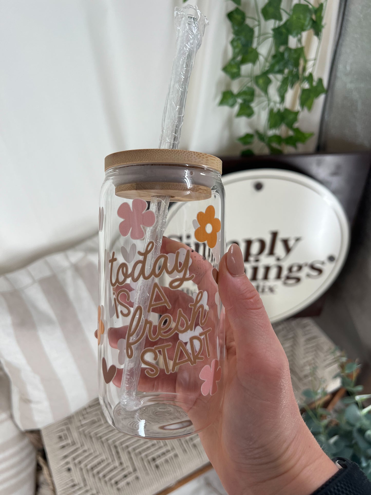 Today is a fresh start Glass Cup