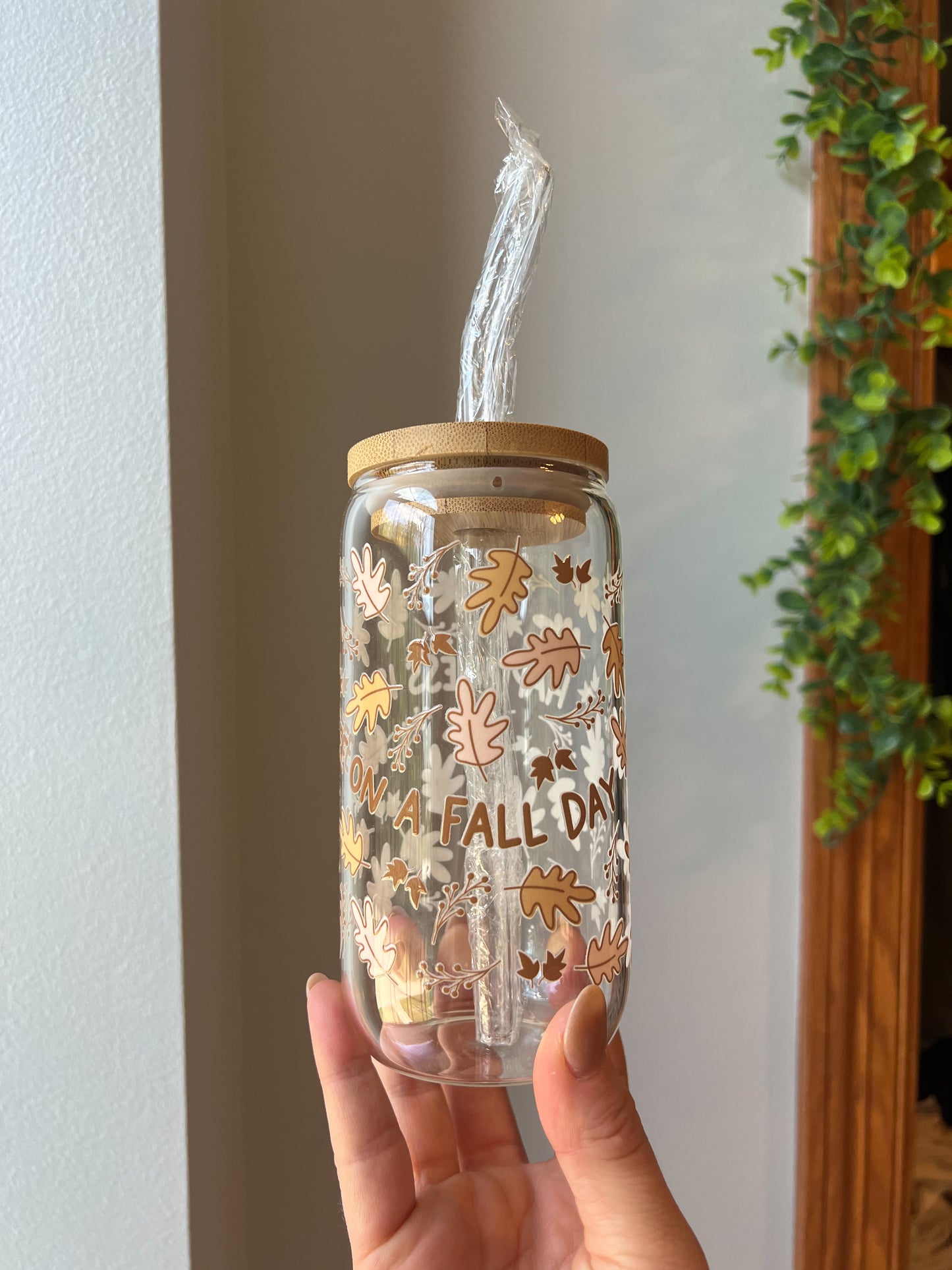 Fall Happiness Glass Cup