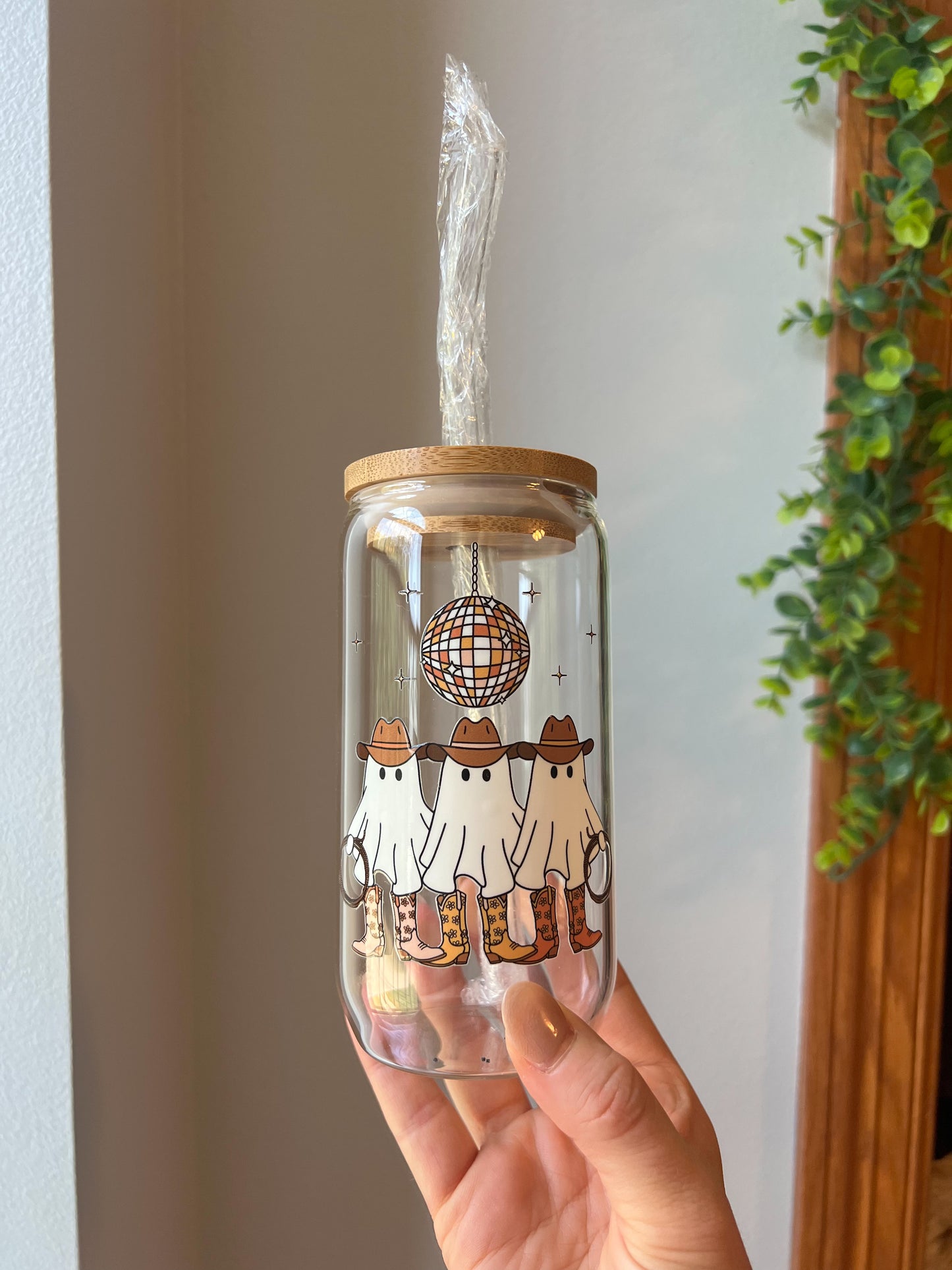 Dancing Western Ghost Glass Cup