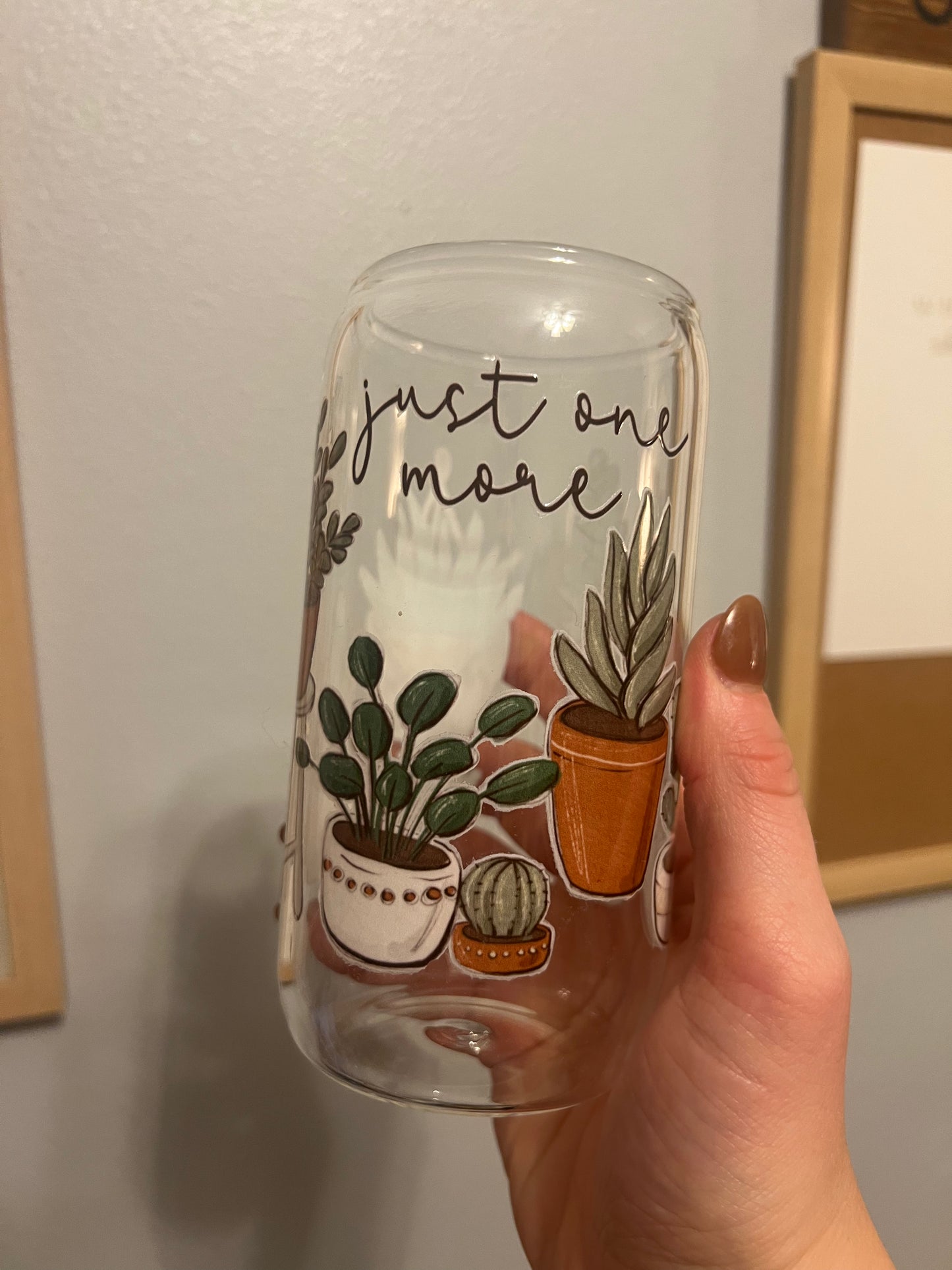 Just One more Glass Cup w/ Lid and straw, Oopsie