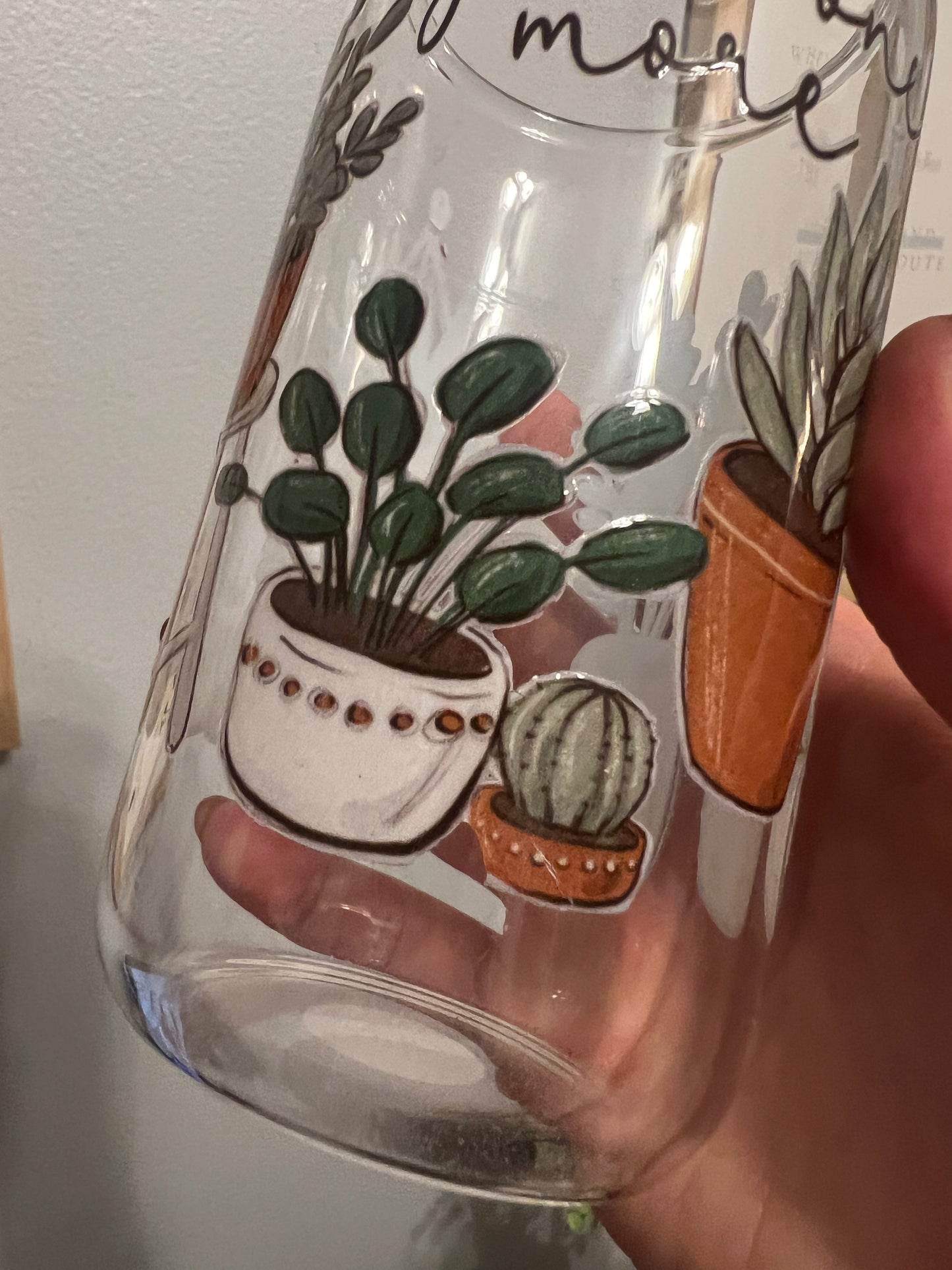 Just One more Glass Cup w/ Lid and straw, Oopsie