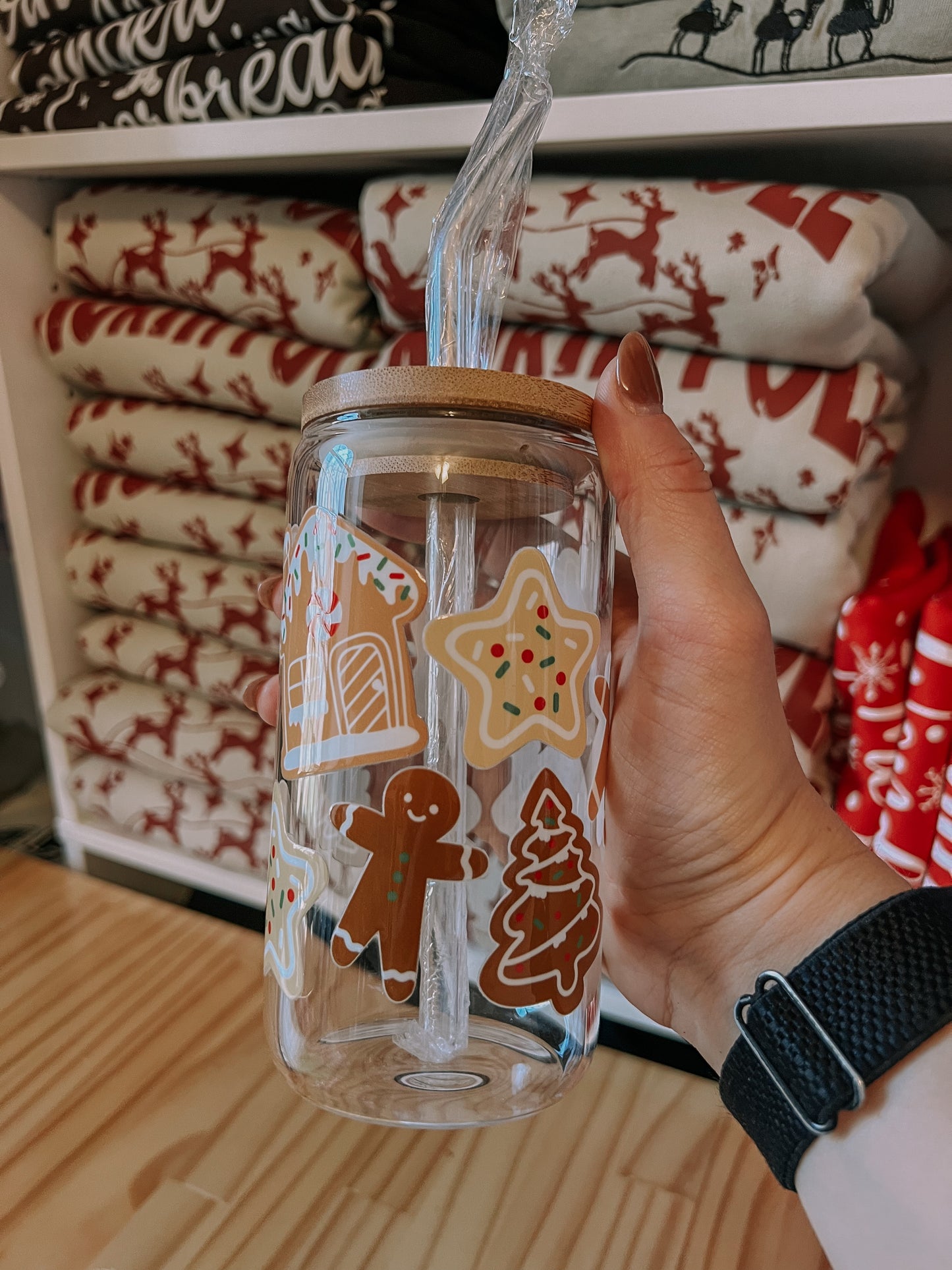 Gingerbread Glass Cup