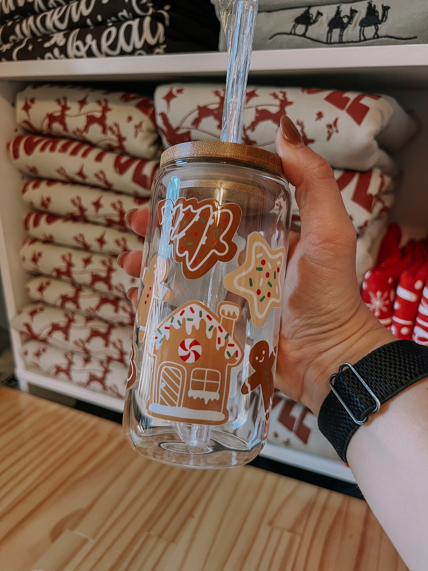 Gingerbread Glass Cup