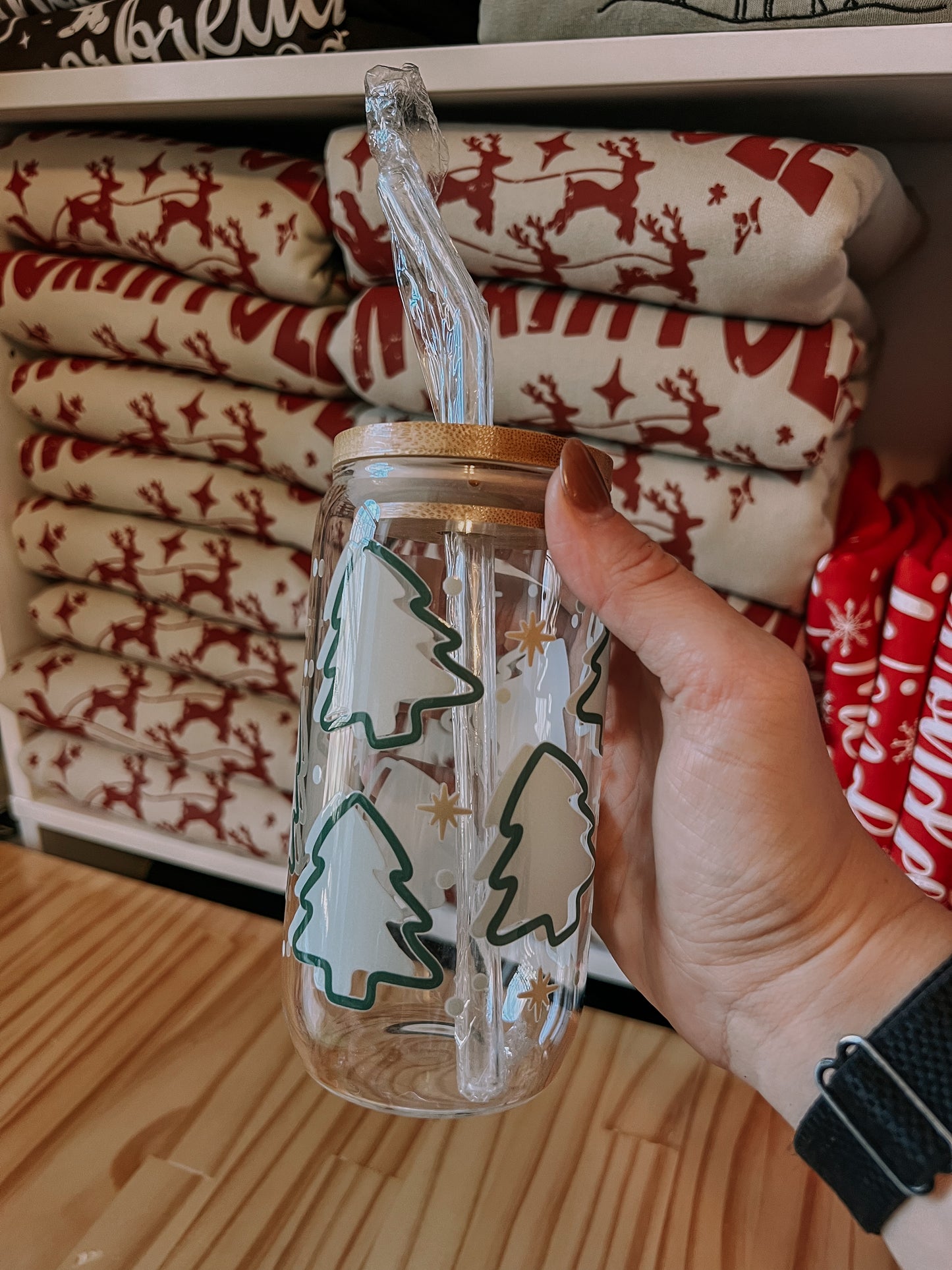 Christmas Tree Glass Cup