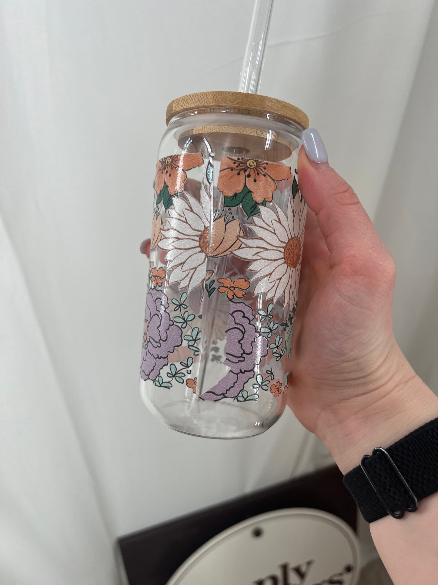Imperfect Multi-Floral Glass Cup