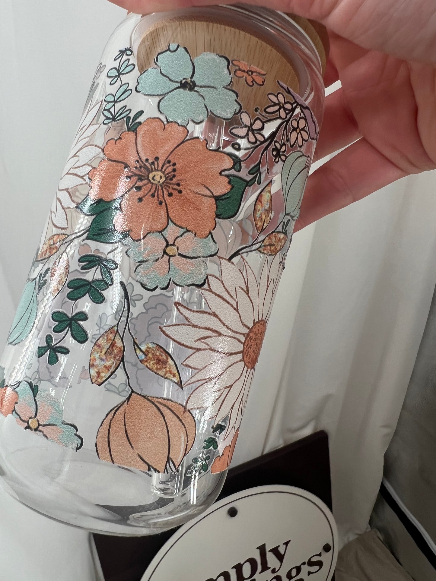 Imperfect Multi-Floral Glass Cup