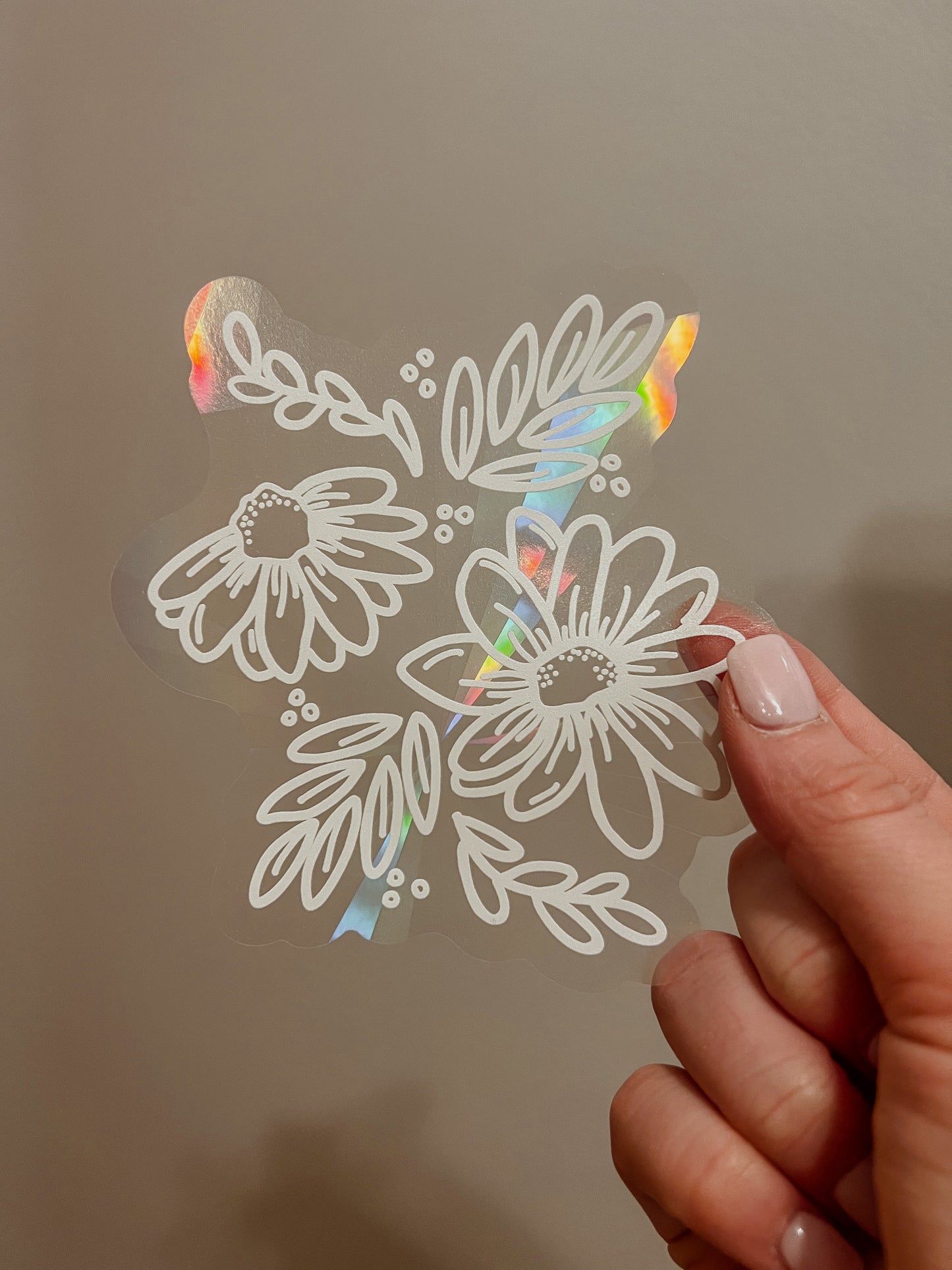 Florals n Green Sun Catcher Decal