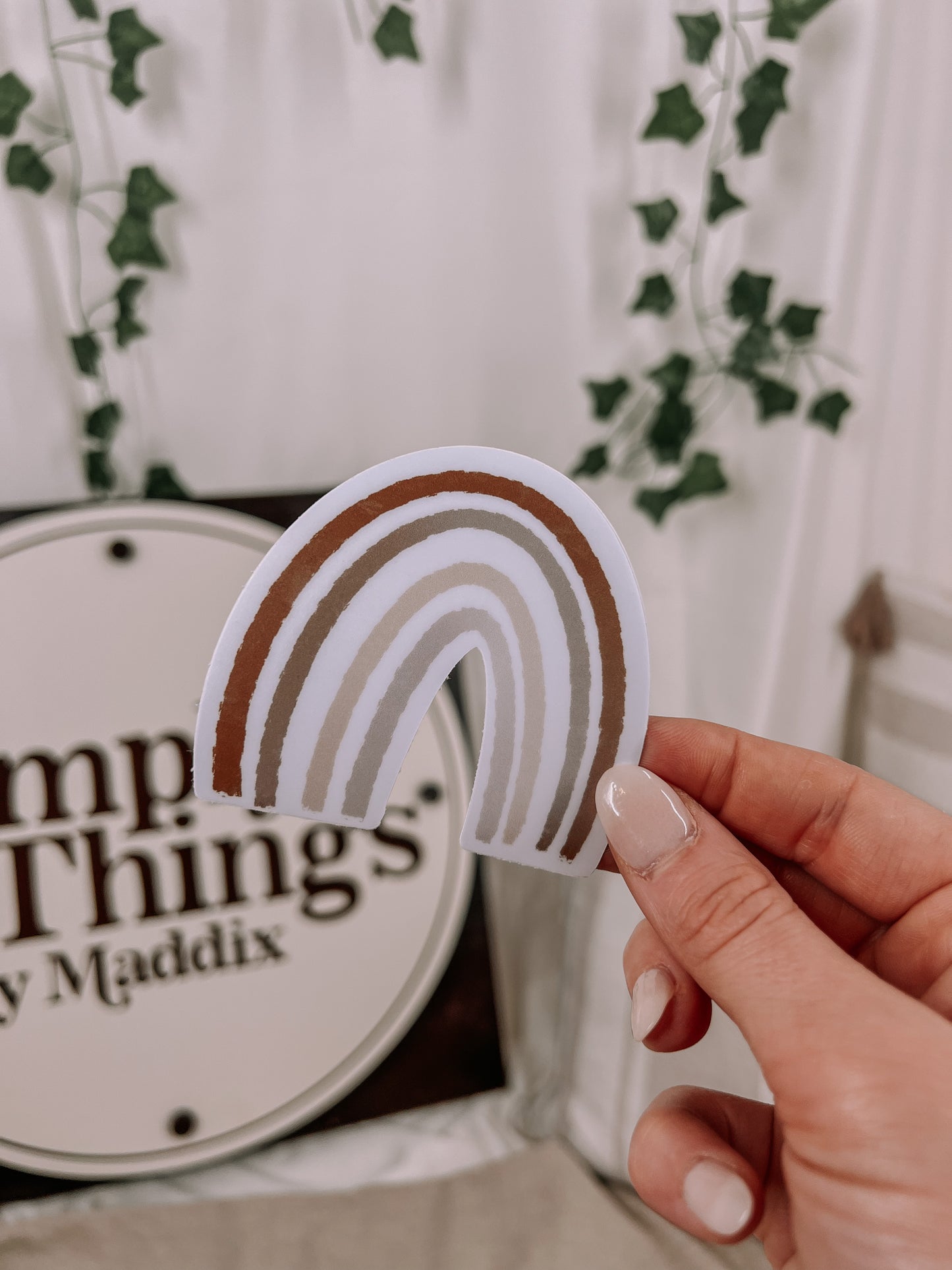 Neutral colored rainbow Sticker