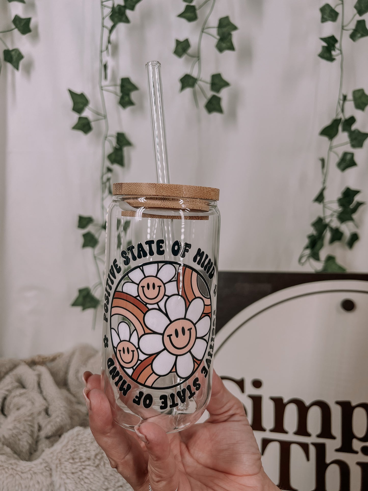 Positive State of Mind Glass Cup