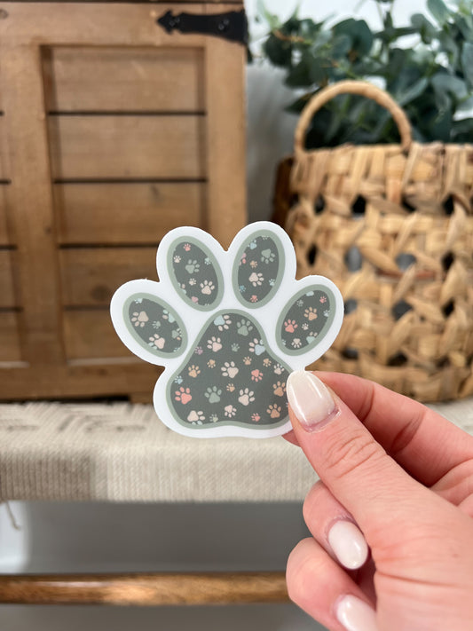 Sage  Paw Print Sticker