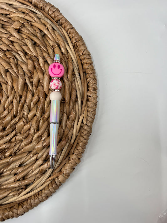 Pink Happy Face Pen