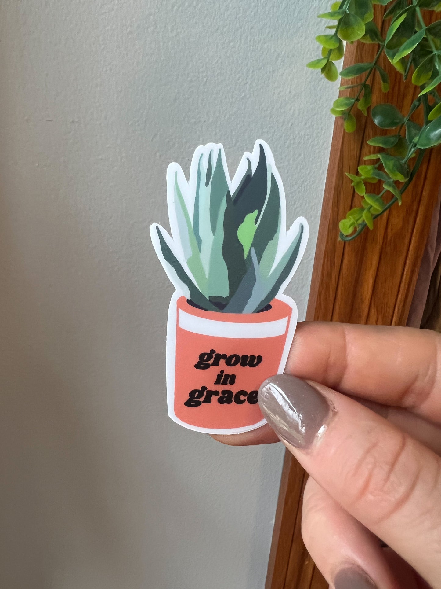 Grow In Grace Plant Sticker
