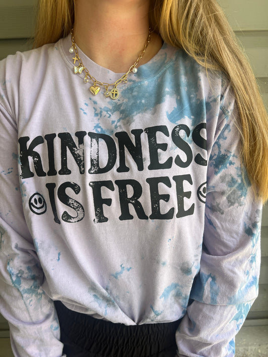 Kindness is Free Purple Hand-Dyed Tee