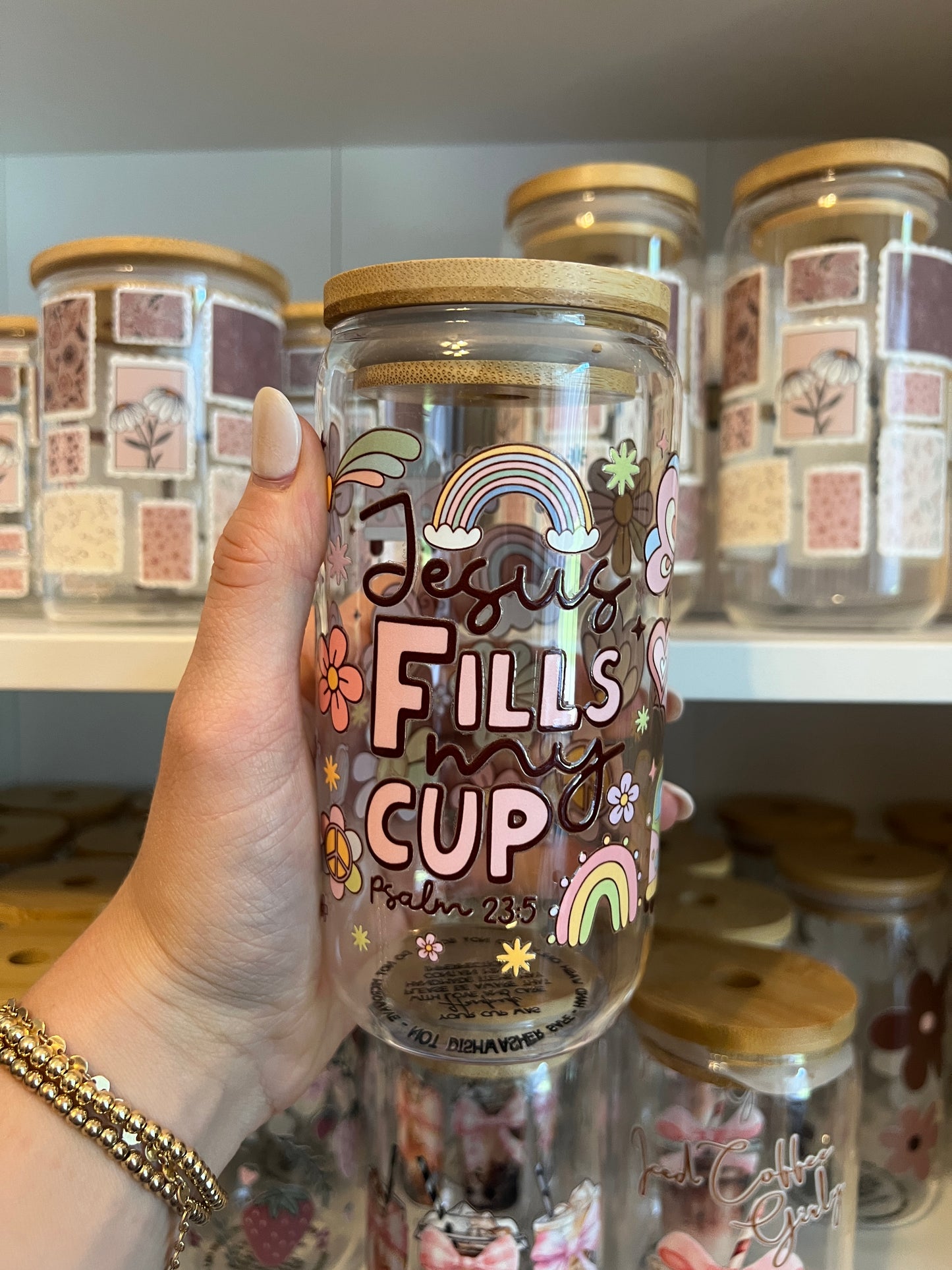 Jesus Fills My Cup 160z Glass Cup