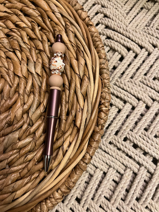 Tan Autumn Floral pen