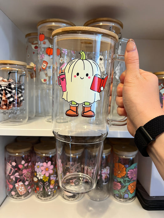 Pumpkin Ghost 40oz GLASS Tumbler