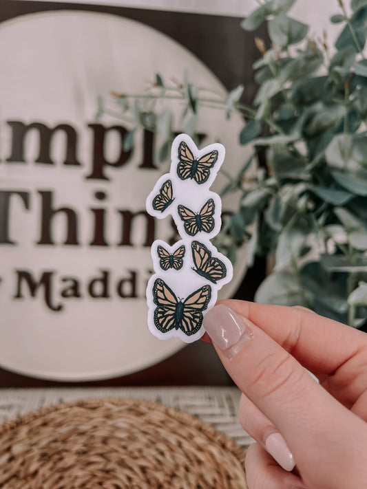 Mini Beige Monarch Butterfly Sticker